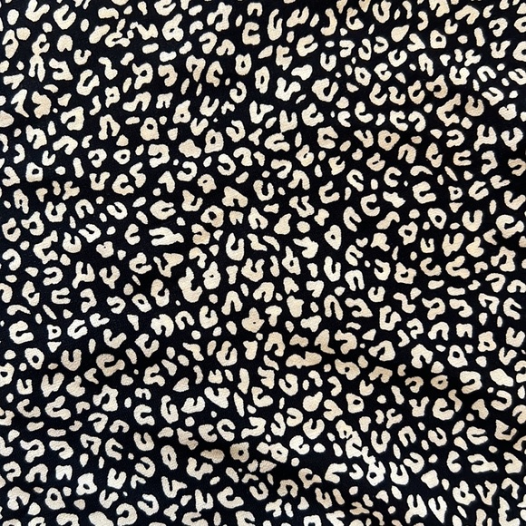 Black and White Cheetah Tie Front Top - Picture 2 of 2